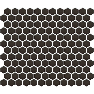 Matte Black, Hexagon Porcelain Tile | Fujiwa Pool Tile