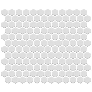 Matte White, Hexagon Porcelain Tile | Fujiwa Pool Tile
