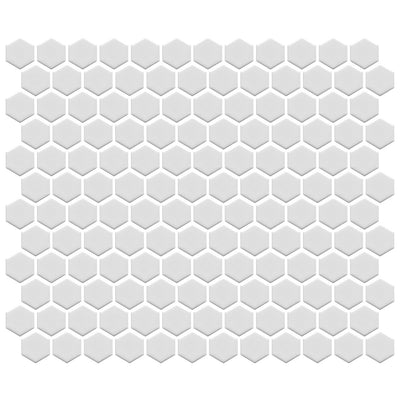 Matte White, Hexagon Porcelain Tile | Fujiwa Pool Tile