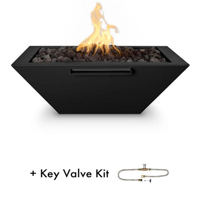 Maya Fire and Water Bowl with Key Valve Kit by The Outdoor Plus - Black 