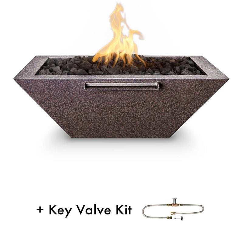 Maya Fire and Water Bowl with Key Valve Kit by The Outdoor Plus - Copper Vein 