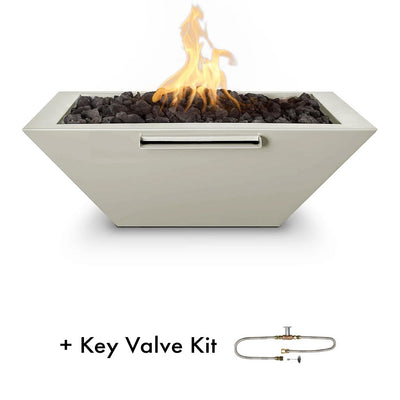 Maya Fire and Water Bowl with Key Valve Kit by The Outdoor Plus - White 