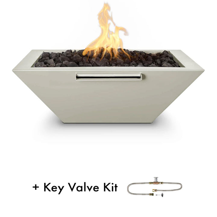 Maya Fire and Water Bowl with Key Valve Kit by The Outdoor Plus - White 