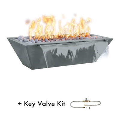Maya Linear Metal Fire and Water Bowl | The Outdoor Plus - Gray