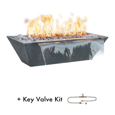 Maya Linear Metal Fire and Water Bowl | The Outdoor Plus - Silver Vein