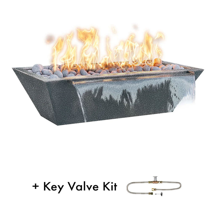 Maya Linear Metal Fire and Water Bowl | The Outdoor Plus - Silver Vein