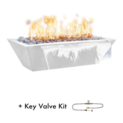 Maya Linear Metal Fire and Water Bowl | The Outdoor Plus - White