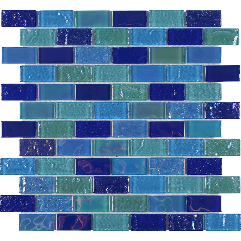 Mercury Blend, 1" x 2" Glass Tile | TAEMERCBLEND12 | Mosaic Pool Tile