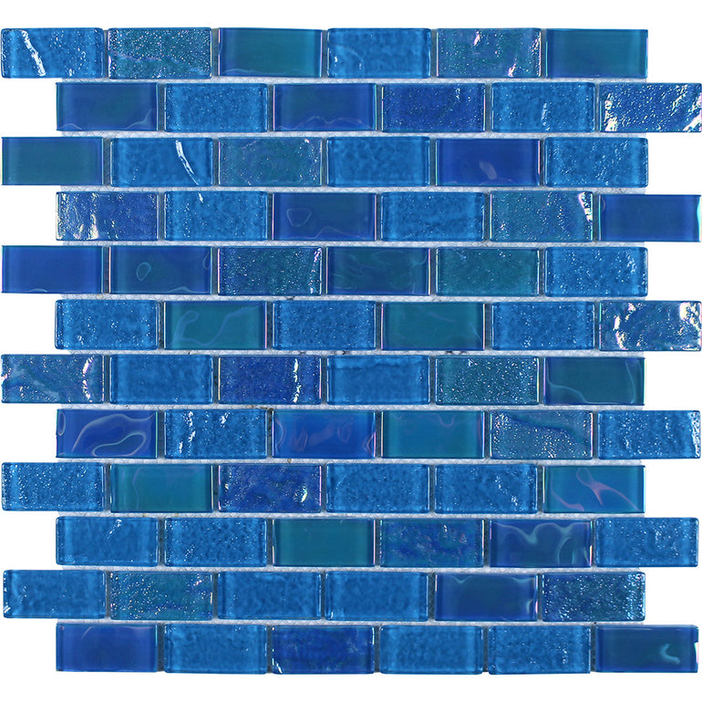 Mercury Turquoise, 1" x 2" Glass Tile | TAEMERCTURQ12 | Pool Tile