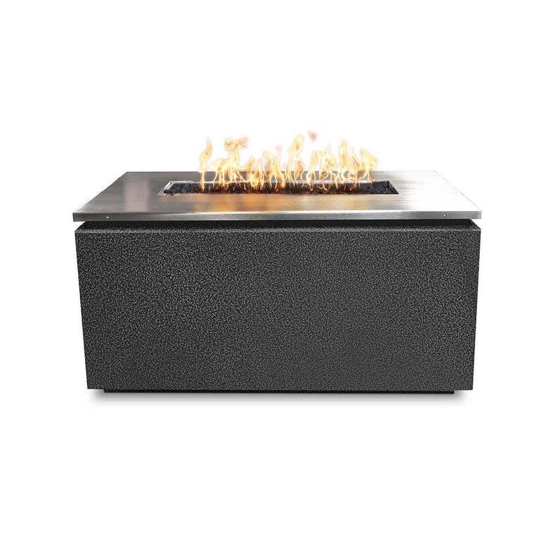 Merona 48" Rectangular Fire Table, Powder Coated Metal | Fire Pit - Silver Vein