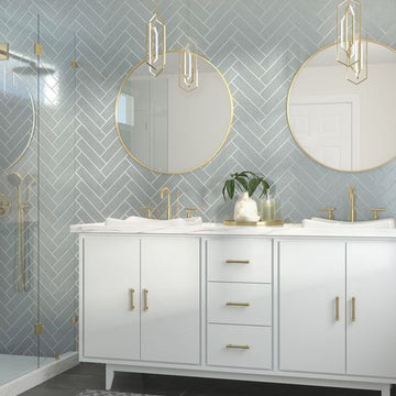 French Grey Brick, 2.5" x 9.5" Ceramic Tile | Subway Backsplash Tile