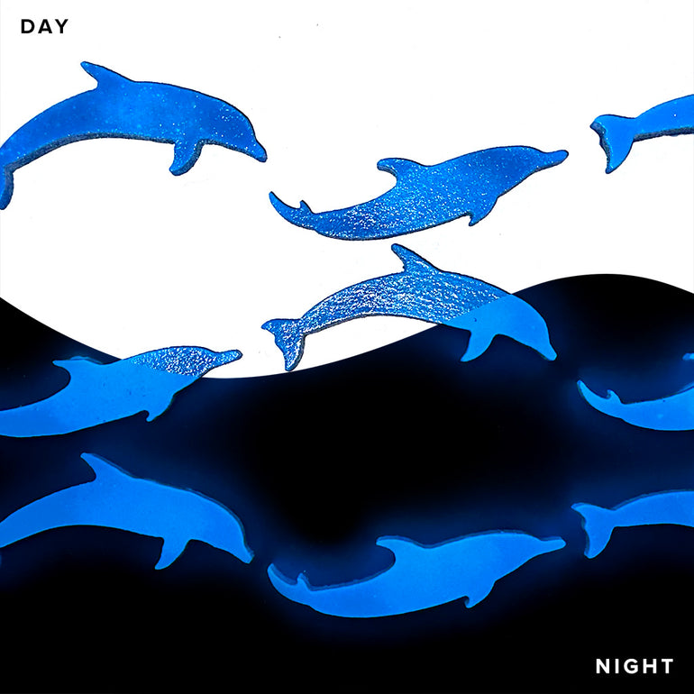 Mini Wave Dolphins - Glow in the Dark Pool Mosaics