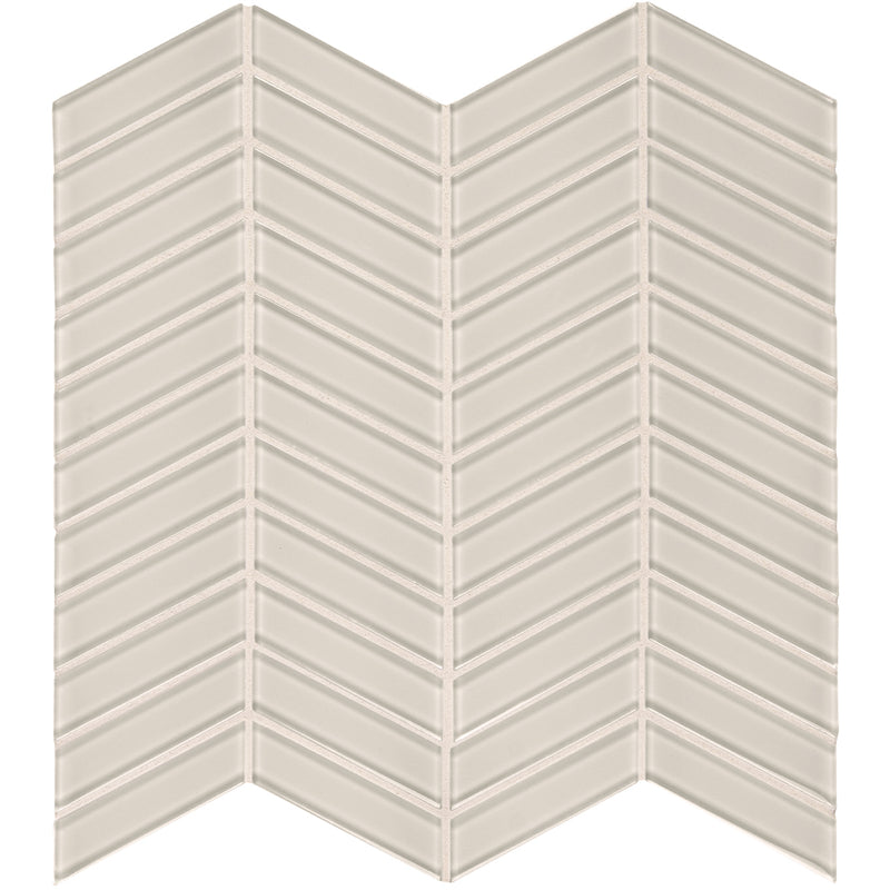 Mist Chevron, Glass Tile | Tesoro Backsplash & Wall Tile