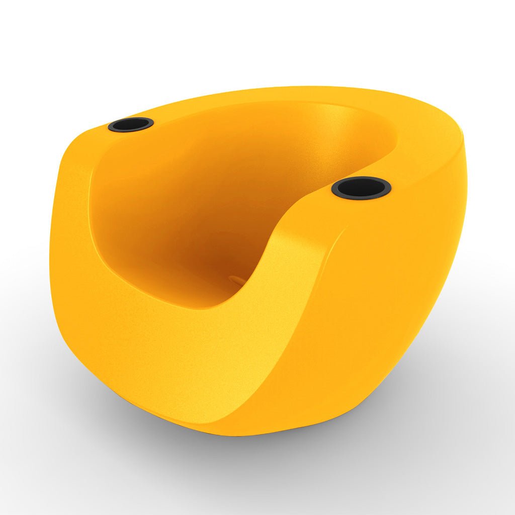 SPL22102BXYEBL	Moon Chair with Black Cupholders, Yellow - Luxury Pool Chair