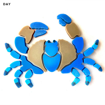Blue Crab Pool Mosaic | Glow in the Dark Pool Tile by Element Glo