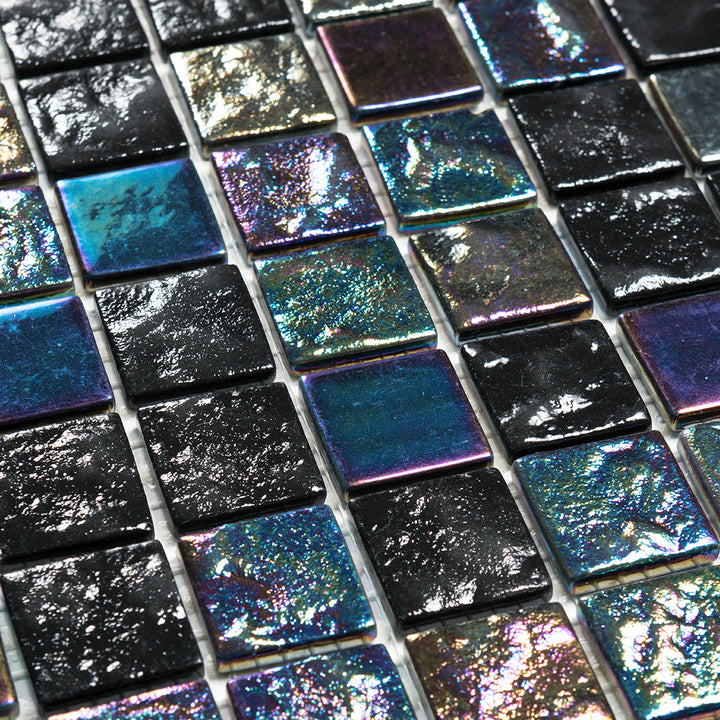 Mystic Black Glass Pool Tile by Vidrepur