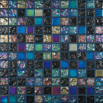 Mystic Black Glass Pool Tile by Vidrepur