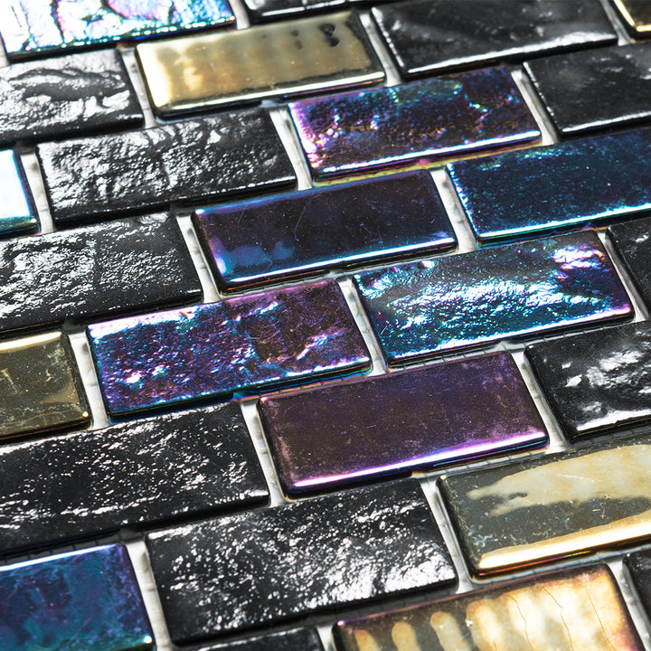 Mystic Black Glass Pool Tile by Vidrepur