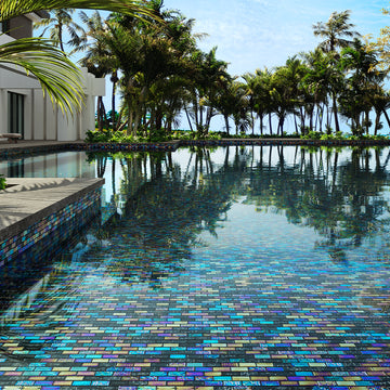 Mystic Black Glass Pool Tile by Vidrepur
