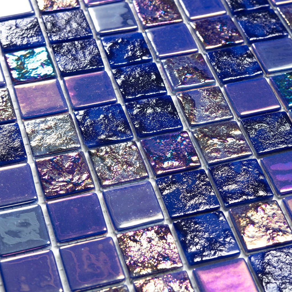 Mystic Blue Glass Pool Tile by Vidrepur