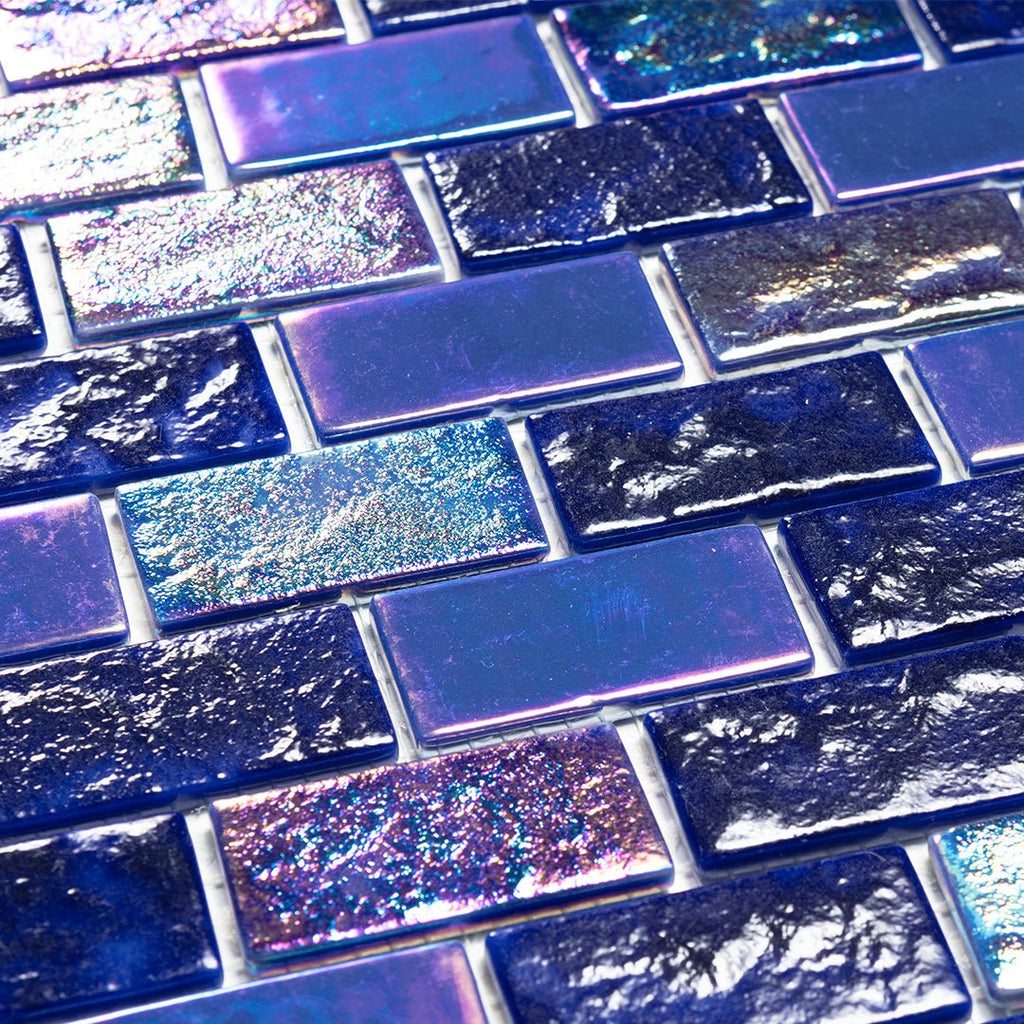 Mystic Blue Glass Pool Tile by Vidrepur