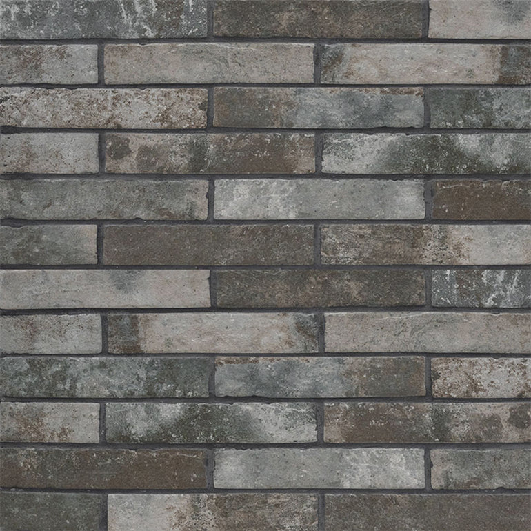 Charcoal Brickstone, 2" x 10" Porcelain Tile | NCAPCHABRI2X10 | MSI
