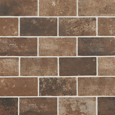 Red Brickstone, 5" x 10" Porcelain Tile | NCAPREDBRI5X10 | MSI