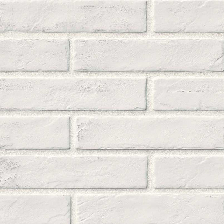 White Brickstone, 2" x 10" Porcelain Tile | NCAPWHIBRI2X10 | MSI