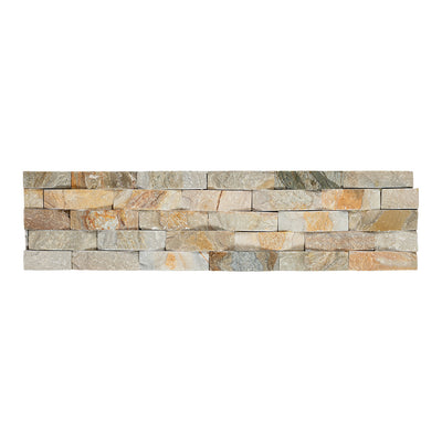 Desert Gold Basketweave, 6" x 24" Quartzite Ledger Panel | NSR