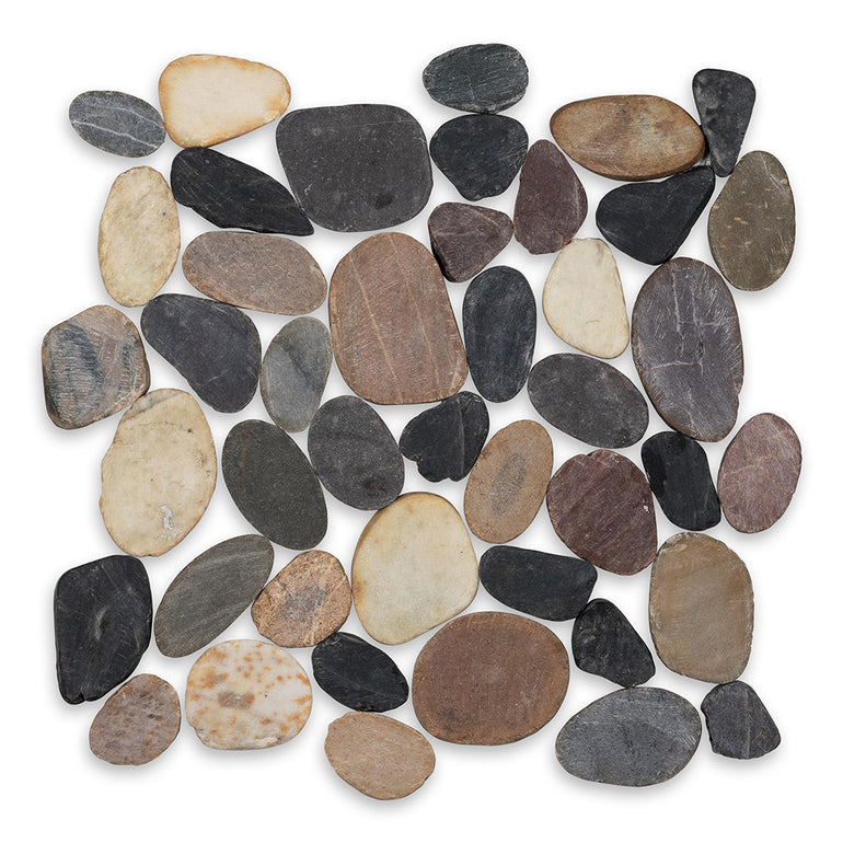 Flat Matte Mixed | Flat Stone Pebble Tile by Natural Stone Resources
