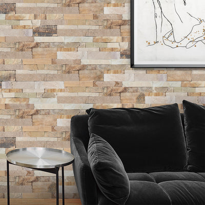 New Honey Wheat, 6" x 24" Ledger Panel | Stacked Natural Stone
