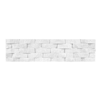 White Quartzite Basketweave, 6" x 24" Ledger Panel | Stacked Ledger