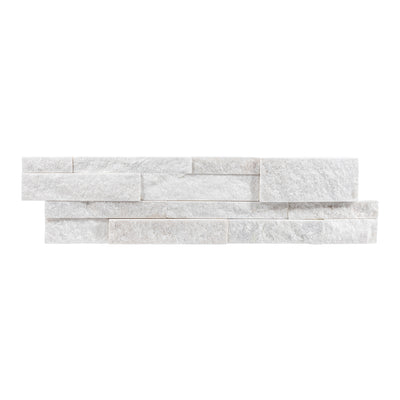 White Quartzite, 6" x 24" Ledger Panel | Stacked Natural Stone