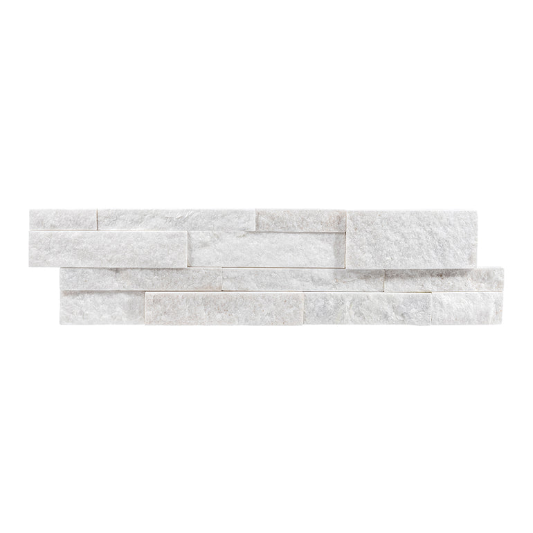 White Quartzite, 6" x 24" Ledger Panel | Stacked Natural Stone