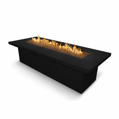 Newport 120" Fire Table, GFRC Concrete | The Outdoor Plus Fire Pits - Black