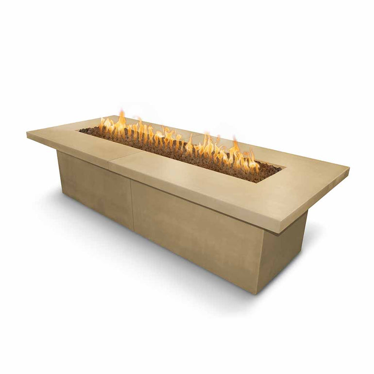 Newport 144" Fire Table, GFRC Concrete | The Outdoor Plus Fire Pits - Brown
