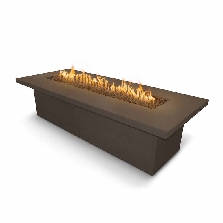 Newport 120" Fire Table, GFRC Concrete | The Outdoor Plus Fire Pits - Chocolate