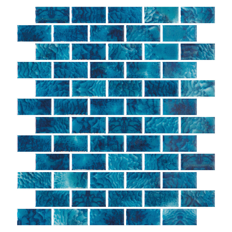 Arrecife Blue, 1" x 2" | ONIVANGARRBLU12 | Aquatica Glass Tile