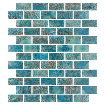 Arrecife Green, 1" x 2" | ONIVANGARRGRN12 | Aquatica Glass Tile