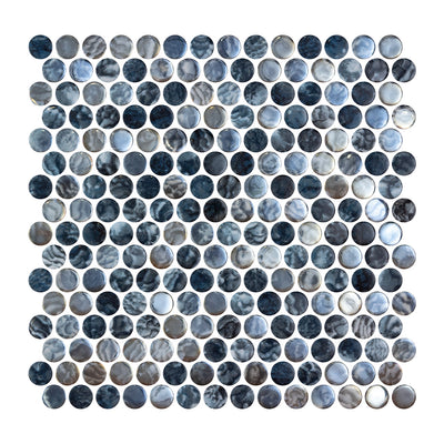 Arrecife Grey, Penny Tile | Glass Mosaic Tile by Aquatica