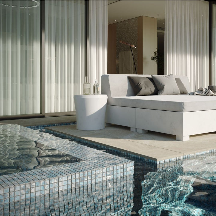 Oasis Blue, 1" x 1" Glass Tile | Pool, Spa, & Kitchen Tile