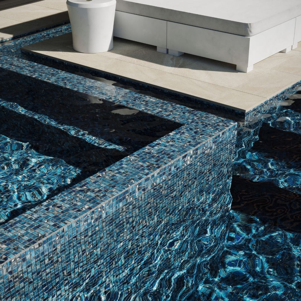 Oasis Royal, 1" x 1" Glass Tile | Pool, Spa, & Kitchen Tile