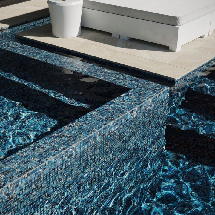 Oasis Royal, 1" x 1" Glass Tile | Pool, Spa, & Kitchen Tile