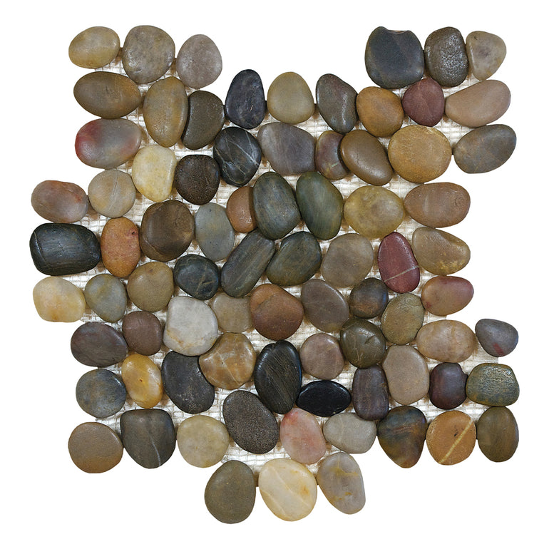 Ocean Stone Tiger Eye, Pebble Tile | Stone Mosaic Tile by Tesoro