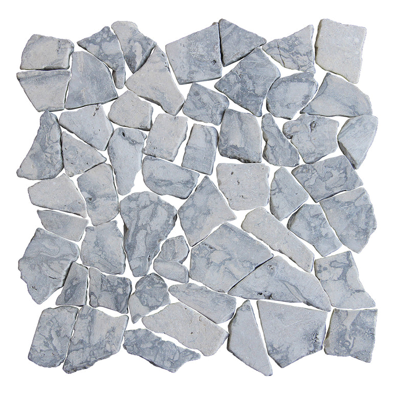 Swirly Grey, Flat Pebble Tile | Natural Stone Mosaic Tile by Tesoro