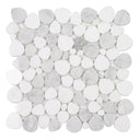Bianco Carrera Thassos - Shaved Pebble Tile