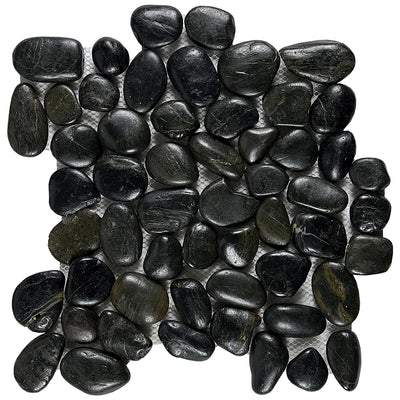 Ocean Stone Black, Pebble Tile | Natural Stone Mosaic Tile by Tesoro