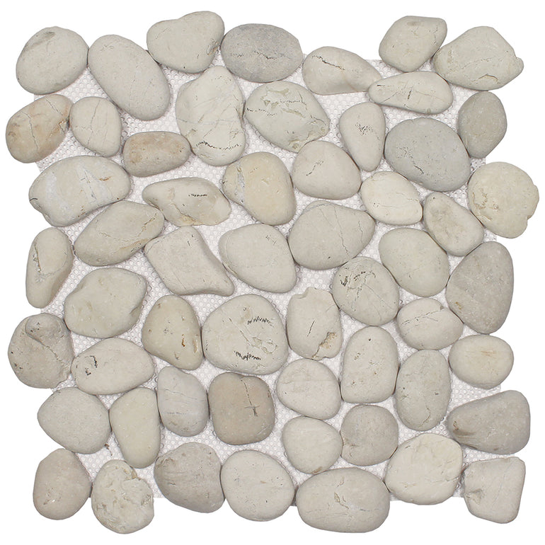 Ocean Stone Classic White, Pebble Tile | Stone Mosaic Tile by Tesoro
