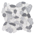 Terrazzo Carrara Nero Smoke - Shaved Pebble Tile