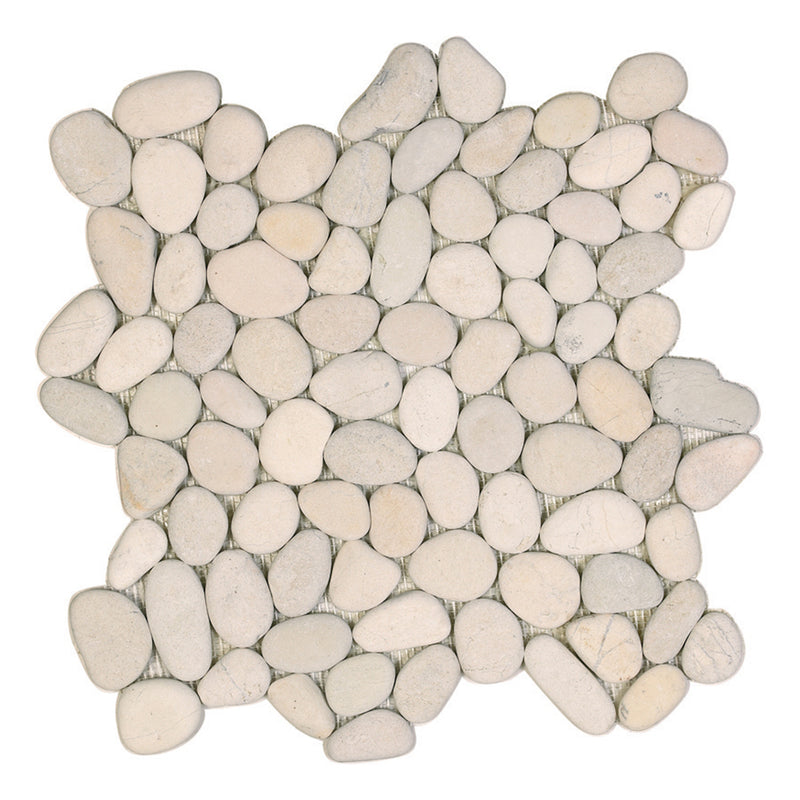 Ocean Stone White, Pebble Tile | Natural Stone Mosaic Tile by Tesoro